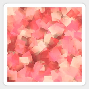 Abstract Peach and Coral Colored Squares Pattern Sticker